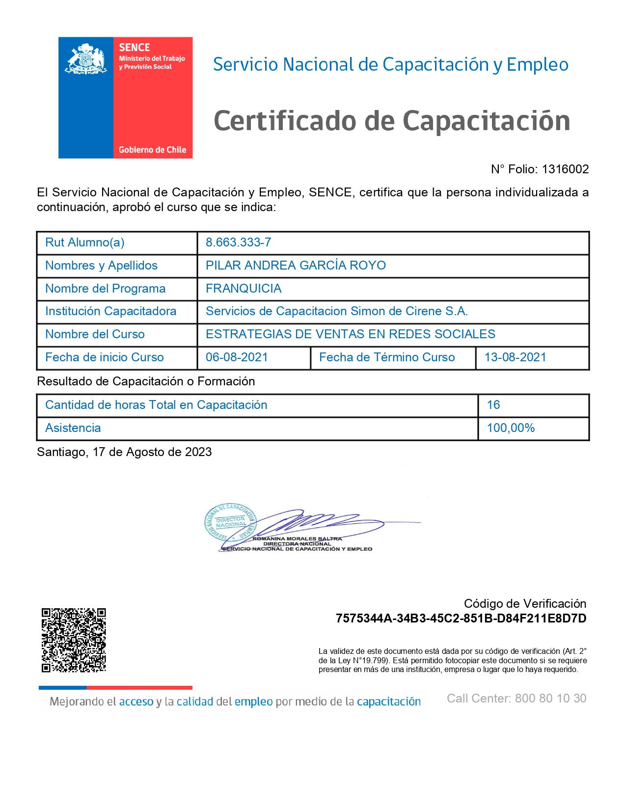Certificado Redes Sociales