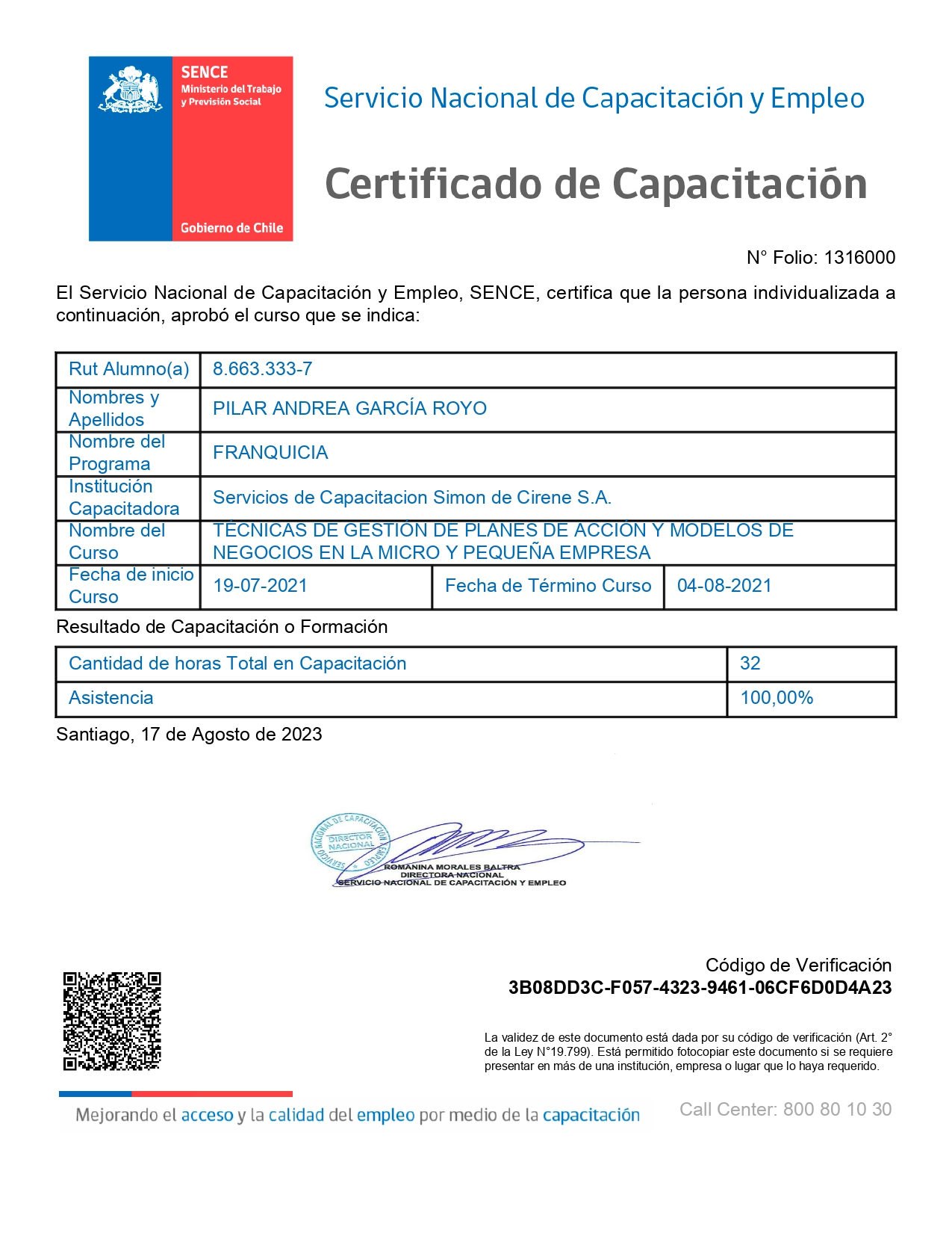 Certificado Técnicas Gestión